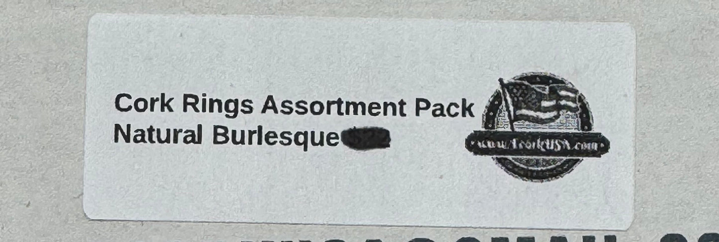 NATURAL BURLESQUE- ASSORTED PACK CORK RINGS