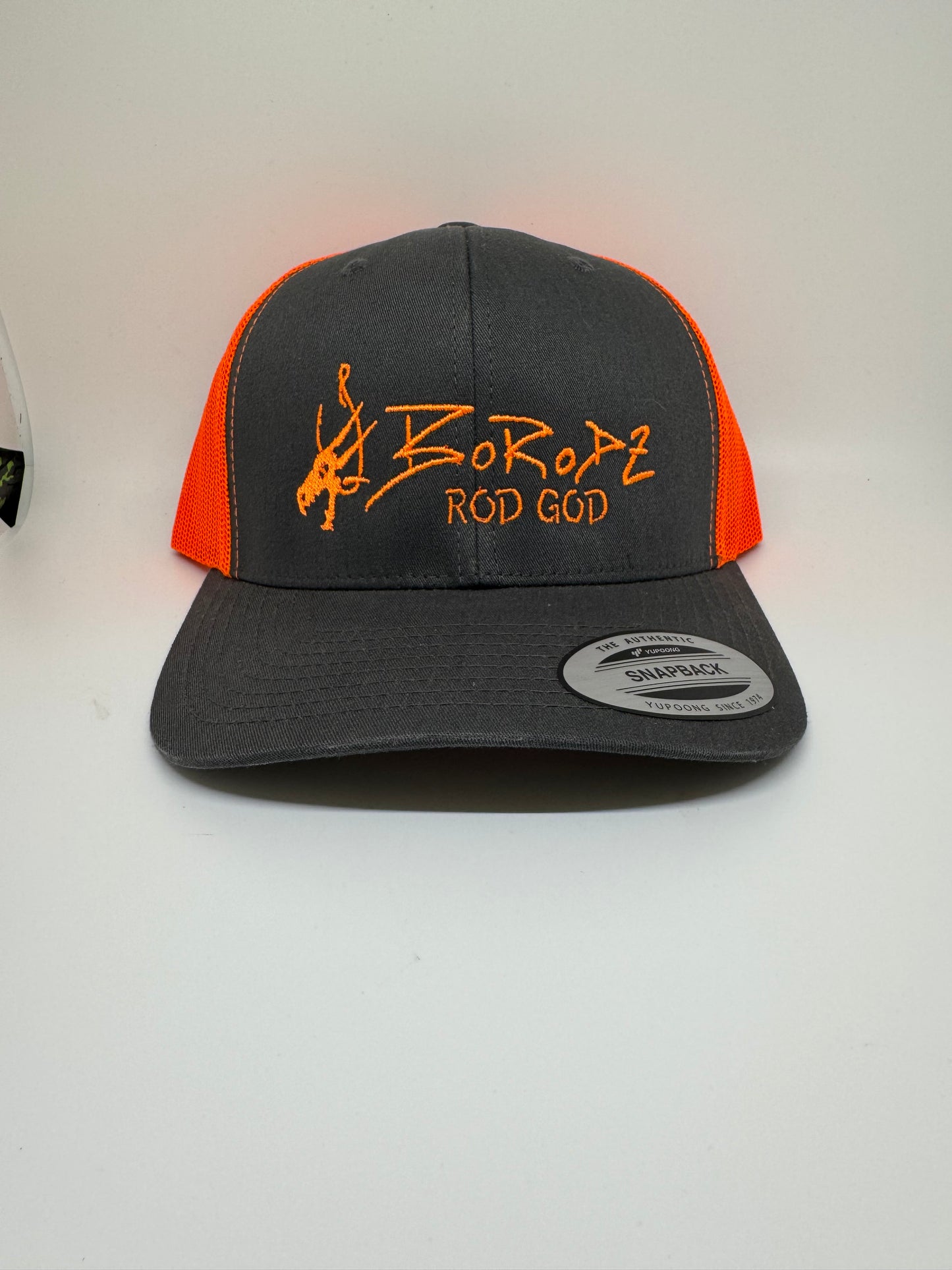 BLACK/NEON ORANGE LOGO HAT