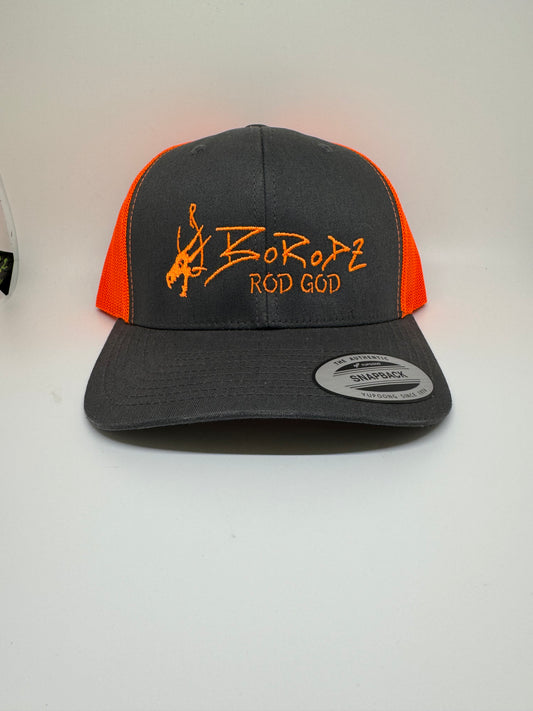 BLACK/NEON ORANGE LOGO HAT
