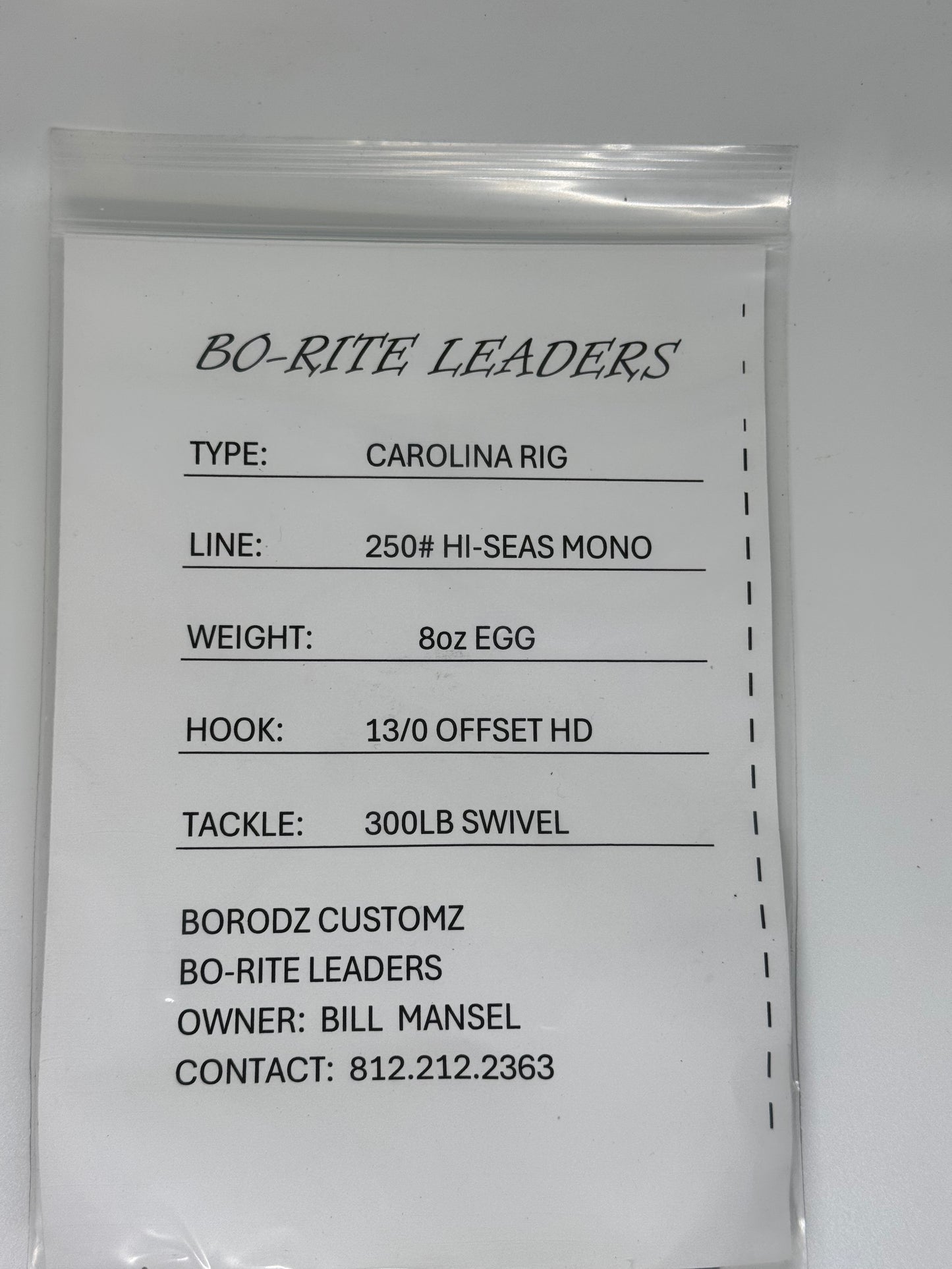 8 oz CAROLINA RIG 8oz EGG W/ 13 HOOK