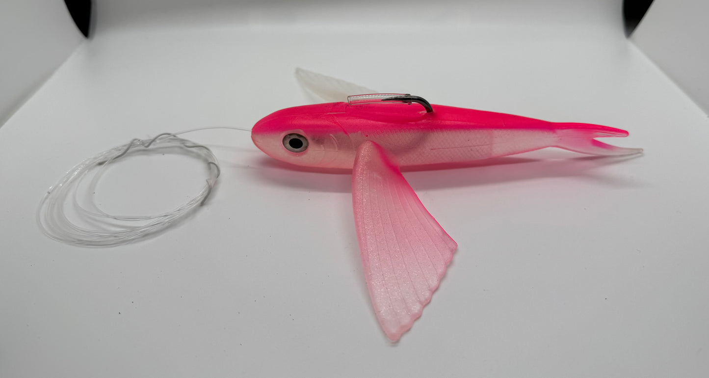 PINK/CLEAR 9" FLYING FISH LURE