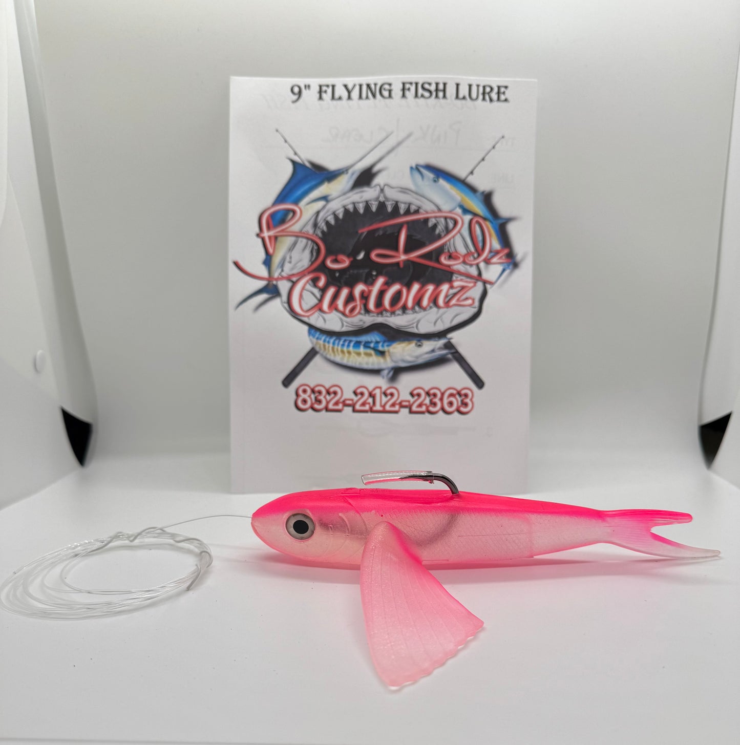 PINK/CLEAR 9" FLYING FISH LURE