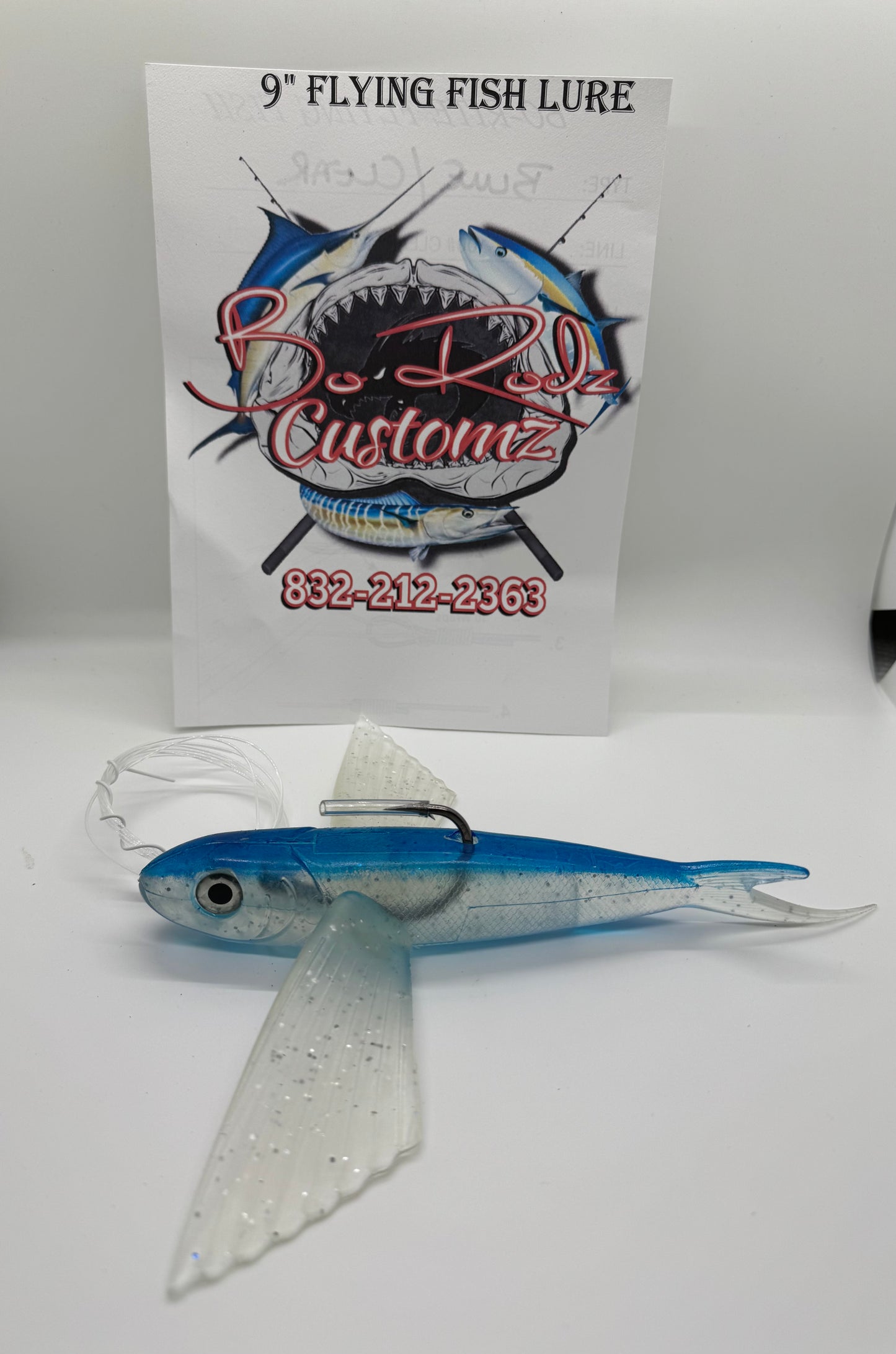 BLUE/CLEAR 9' FLYING FISH LURE