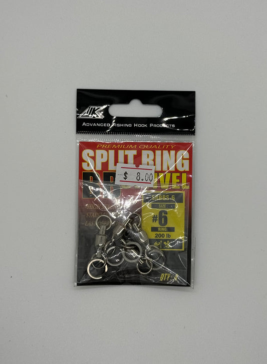 200LB S.S. BALLBEARING SWIVELS W-SPLITRING #6
