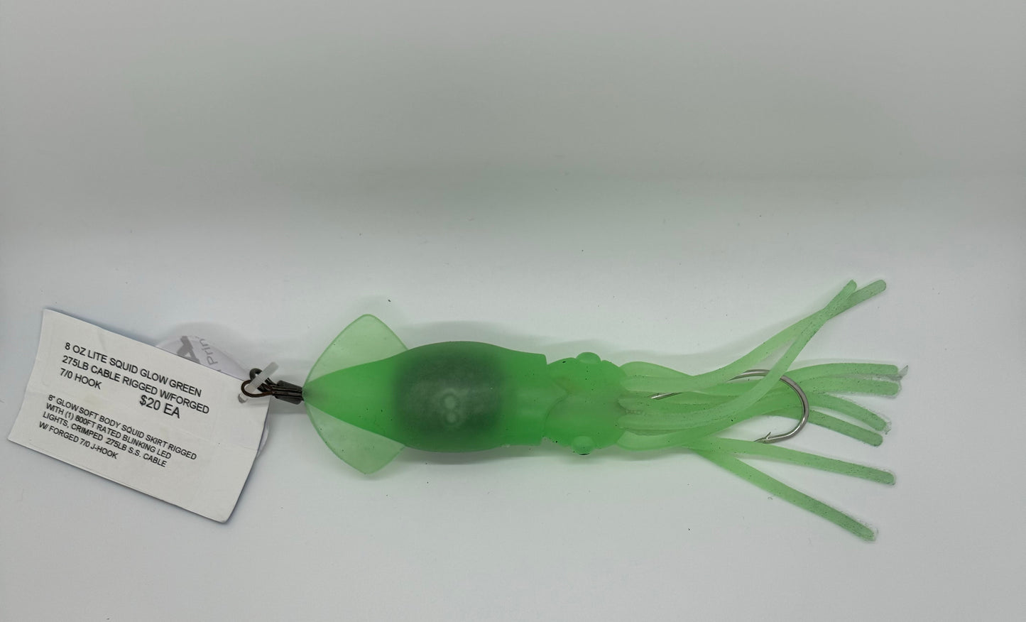 8 OZ GREEN LITE SQUID LURE