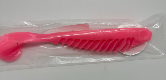 RIBBED PADDLE TAIL PINK 7.5 INCH LURE