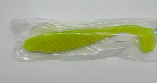 RIBBED PADDLE TAIL CHARTREUSE 7.5 INCH LURE