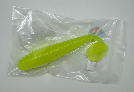 RIBBED PADDLE TAIL CHARTREUSE 6 INCH LURE