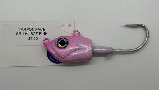 LEAD HEAD JIG/TARPON FACE 8OZ PINK