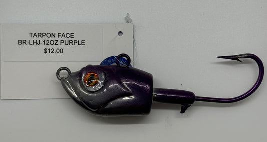 LEAD HEAD JIG/ TARPON FACE 12OZ PURPLE