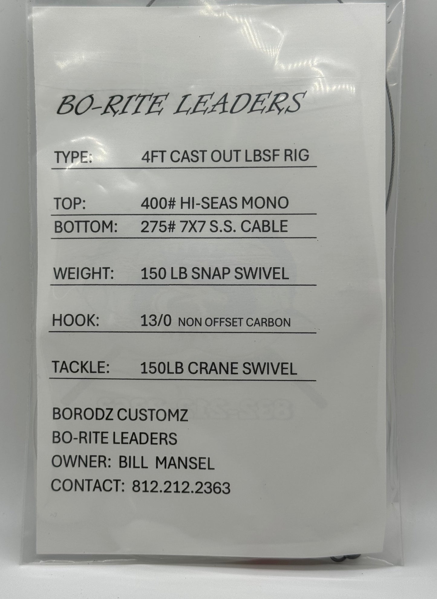 4FT CAST OUT LBSF RIG