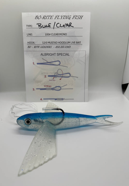 BLUE/CLEAR 9' FLYING FISH LURE