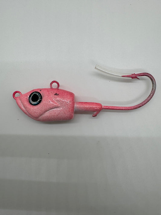 LEAD HEAD JIG/ TARPON FACE 8OZ SOFT RED