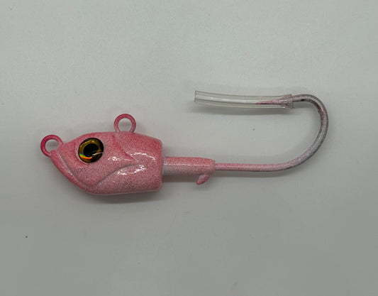 LEAD HEAD JIG/TARPON FACE 4OZ SOFT RED