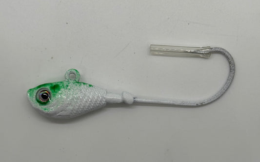 LEAD HEAD JIG/2OZ GLOW GREEN/WHITE