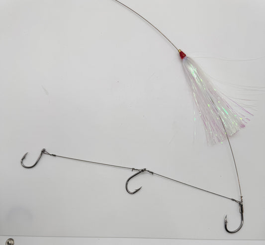 3 FT KINGFISH SKIRTED 3 HOOK WIRE RIG
